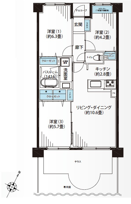 クレッセント西馬込　1階部分